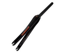 LQVAIPT Forcella Rigida for Bici da Strada 700C, Anteriore in Fibra di Carbonio, Tubo Dritto da 1~1/8", QR 9x100 mm, Freno a C, Forcella for Bicicletta Ultraleggera, 370 g(Blackorange)