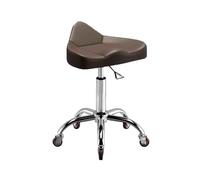 LQVAIPT Sedia a sella con sgabello idraulico regolabile, sedia da ufficio con ruote for salone, supporto comfort professionale for stilista Lash Tech(Dark Brown)