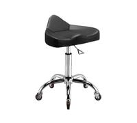 LQVAIPT Sedia a sella con sgabello idraulico regolabile, sedia da ufficio con ruote for salone, supporto comfort professionale for stilista Lash Tech(Black)