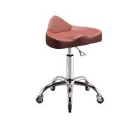 LQVAIPT Sedia a sella con sgabello idraulico regolabile, sedia da ufficio con ruote for salone, supporto comfort professionale for stilista Lash Tech(Light Pink)