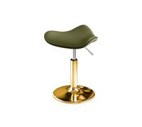 LQVAIPT Sedia da salone bassa for parrucchiere for casa Sedia girevole da cucina con base rotonda Sedia da tatuaggio ad altezza regolabile for salone da ufficio(Green)
