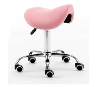 LQVAIPT Sgabello a Sella Idraulico su Ruote, Poltrona di Bellezza Girevole con Rotelle for Salone di Massaggio Spa for Parrucchiere, Manicure, Tatuaggi(Light Pink)
