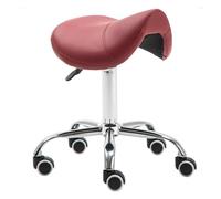 LQVAIPT Sgabello a Sella Idraulico su Ruote, Poltrona di Bellezza Girevole con Rotelle for Salone di Massaggio Spa for Parrucchiere, Manicure, Tatuaggi(Claret)