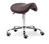 LQVAIPT Sgabello a Sella Idraulico su Ruote, Poltrona di Bellezza Girevole con Rotelle for Salone di Massaggio Spa for Parrucchiere, Manicure, Tatuaggi(Brown)
