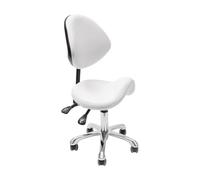 LQVAIPT Sgabello a Sella Regolabile Altezza 49-64 cm Sedia Girevole con Schienale Sgabello da Salone con 5 Ruote for Clinica Odontoiatrica Ufficio Barbiere