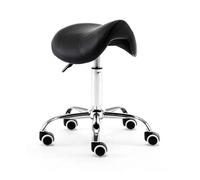 LQVAIPT Sgabello con design a sella idraulica su ruote for cliniche, spa e studi di massaggi, altezza regolabile da 19" a 23"(Black)