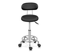 LQVAIPT Sgabello da massaggio regolabile for salone, sedia girevole con sedile imbottito, ruote girevoli, sollevatore idraulico a gas for parrucchiere, salone di bellezza, spa(Black)