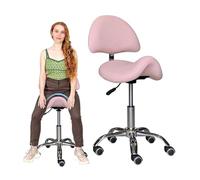 LQVAIPT Sgabello da sella ergonomico con rotelle con altezza regolabile e supporto for lo schienale for uso professionale e for l'ufficio domestico