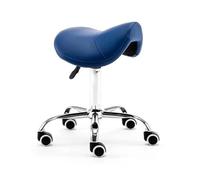 LQVAIPT Sgabello dentale con regolazione idraulica dell'altezza, comodo design a sella su ruote for cliniche, spa, studi di massaggio(Dark Blue)