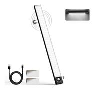 LQWELL® 84 LEDs Luca per armadietto con sensore di movimento wireless da 42,5 cm 2200 mAh ricaricabile dimmerabile per armadio, cucina, libreria, camera da letto (Nero, 1 pezzo)
