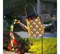 LQWELL® Annaffiatoio Solare Con Lampada A Cascata Per Lucine Per Giardino Esterno, Lampada Da Giardino A Lanterna Solare Vintage Per Cortile, Prato, Vialetti, Patio, Decorazione Del Cortile