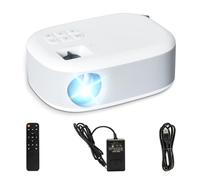 LQWELL® Mini Proiettore, Proiettore Portatile Full HD 1080P Supportato, Videoproiettore 15000L, per Home Cinema/XBOX/PS5/PS4/PC/Telefono Cellulare, Compatibile con HDMI/USB/AV/Cuffie