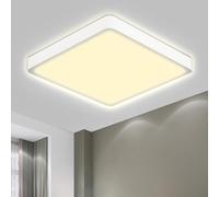 LQWELL® Plafoniera Lampada da soffitto a LED, IP44 Lampada da bagno impermeabile Quadrata piatta 18W 3000K 1600LM Sottile per soggiorno Bagno Camera da letto Cucina Seminterrato Ufficio, 220 * 24mm