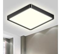 LQWELL® Plafoniera Lampada da soffitto a LED, IP44 Lampada da bagno impermeabile Quadrata piatta 18W 4000K 1600LM Sottile per soggiorno Bagno Camera da letto Cucina Seminterrato Ufficio, 220 * 24mm