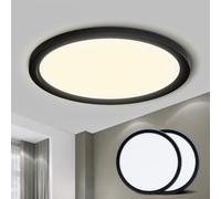 LQWELL® Plafoniera Lampada da soffitto a LED, Lampada da bagno impermeabile IP44 Rotonda Piatta 18W 4000K 1600LM Sottile per Soggiorno Bagno Camera da letto Cucina Seminterrato Ufficio, 220 * 24mm