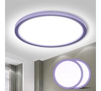 LQWELL® Plafoniera Lampada da soffitto a LED, Lampada da bagno impermeabile IP44 Rotonda Piatta 18W 6000K 1600LM Sottile per Soggiorno Bagno Camera da letto Cucina Seminterrato Ufficio, 220 * 24mm