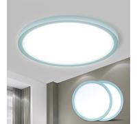 LQWELL® Plafoniera Lampada da soffitto a LED, Lampada da bagno impermeabile IP44 Rotonda Piatta 18W 6000K 1600LM Sottile per Soggiorno Bagno Camera da letto Cucina Seminterrato Ufficio, 220 * 24mm