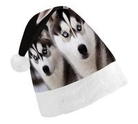 LQWOK Cappelli di Natale, cappelli di Natale stampati cane husky, cappelli di Natale invernali, cappelli di Babbo Natale uomini e donne