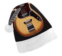 LQWOK Cappelli di Natale, chitarra strumento musicale stampato cappelli di Natale, cappelli di Natale invernali, cappelli di Babbo Natale uomini e donne