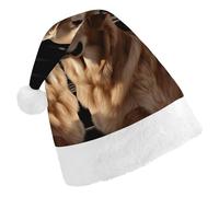 LQWOK Cappelli di Natale, Golden Retrievers cappelli di Natale stampati, cappelli di Natale invernali, cappelli di Babbo Natale uomini e donne