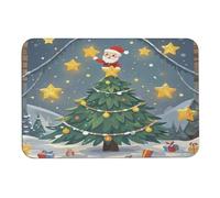 LQWOK Diatom Mud Mat, Climb The Christmas Tree Printed Bedroom Mat,Gym Contour Mat,Bagno Contour Mat