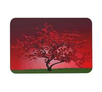 LQWOK Diatom Mud Mat, Red Cherry Blossom stampato camera da letto Mat,Gym Contour Mat,Bagno Contour Mat