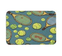 LQWOK Diatom - Tappetino per fango con stampa divertente di racchette e palline da tennis, per camera da letto, palestra, tappetino per il contorno del bagno