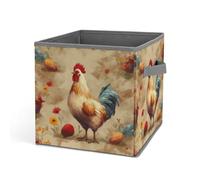 LQWOK Scatole di immagazzinaggio dell'ufficio, scatole di immagazzinaggio stampate della pittura di animale del pollo di arte, grandi scatole di immagazzinaggio dei vestiti, scatole di immagazzinaggio