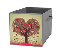 LQWOK Scatole di immagazzinaggio dell'ufficio, scatole di immagazzinaggio stampate dell'albero del cuore, grandi scatole di immagazzinaggio dei vestiti, scatole di immagazzinaggio della casa