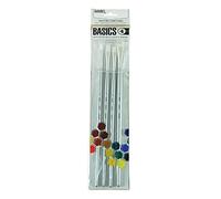 LQX ACRILICO BASICS Set Di 4 Pennelli Manico Lungo | Setole sintetiche medio-morbide, manici lunghi e lisci. Facile da pulire, super resistente e con un buon carico di colore.
