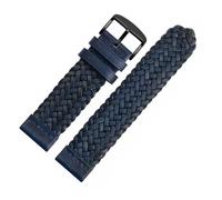 LQXHZ 20mm 22mm 24mm Cinturino For Orologio Intrecciato In Vera Pelle Uomo Donna Accessori For Cinturino Da Polso In Pelle Bovina A Sgancio Rapido Universale(Blue black buckle,24mm)
