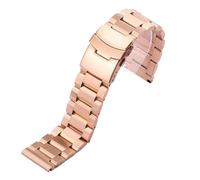 LQXHZ Cinturini For Orologi Da Donna, In Acciaio Inossidabile Spazzolato, Con Chiusura Deployante A Doppia Pressione, 18, 20, 22 E 24 Mm(Rose Gold,20mm)