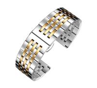 LQXHZ Cinturini For Orologi In Acciaio Inossidabile Con Estremità Curva 12 13 14 15 16 17 18 19 20 21 22 Mm Bracciale In Metallo(Silver-gold,18mm)