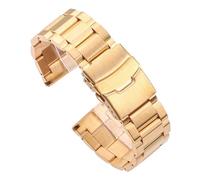 LQXHZ Cinturini For Orologi In Acciaio Inossidabile Nero, Bracciale Da 18 Mm, 20 Mm, 22 Mm, 24 Mm, Cinturino For Orologio In Metallo Massiccio, Accessori For Uomo(Gold,22mm)