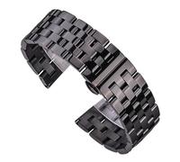 LQXHZ Cinturini For Orologi In Metallo Massiccio, Bracciale Argento, Nero, Oro Rosa Lucido, Uomo E Donna, Cinturino In Acciaio Inossidabile 316L, 20 Mm, 22 Mm, 24 Mm(Black,24mm)