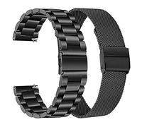 LQXHZ Cinturini in acciaio inossidabile adatti for Garmin Forerunner 55 245 645m S40 S12 S42 Correa.(Package 1,For Forerunner 245M)