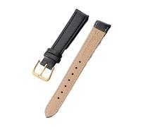 LQXHZ Cinturino Da Polso In Pelle Ultra Sottile For Orologio 8 Mm, 10, 12, 14, 16, 18, 20, 22, 24, Cinturini In PU(Black-glod buckle,16mm)