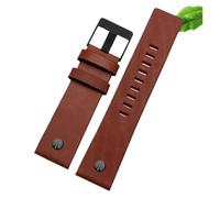 LQXHZ Cinturino For Orologio Da Uomo Con Rivetti In Metallo Compatibile Con Cinturino In Vera Pelle Diesel DZ7257 DZ4343 DZ4459 DZ7311 4318 24 Mm 26 Mm 28 Mm 30 Mm 32 Mm(B Brown -black,24mm)