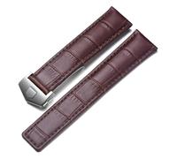 LQXHZ Cinturino For Orologio Da Uomo In Vera Pelle Di Coccodrillo Marrone Nero Rosso Compatibile Con Calera Da 19 Mm, 20 Mm, 22 Mm, Accessori(Brown silver,24mm)