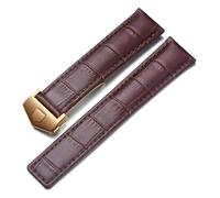 LQXHZ Cinturino For Orologio Da Uomo In Vera Pelle Di Coccodrillo Marrone Nero Rosso Compatibile Con Calera Da 19 Mm, 20 Mm, 22 Mm, Accessori(Brown gold,19mm)