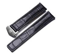 LQXHZ Cinturino For Orologio Da Uomo In Vera Pelle Di Coccodrillo Marrone Nero Rosso Compatibile Con Calera Da 19 Mm, 20 Mm, 22 Mm, Accessori(Black silver,24mm)