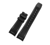 LQXHZ Cinturino For Orologio In Gomma Siliconica Morbida Con Estremità Curva Nera Da 22 Mm Compatibile Con Cinturino For Orologio IWC PORTUGIESER YACHT CLUB CHRONOGRAPH IW390502 IW390209(Black no buck