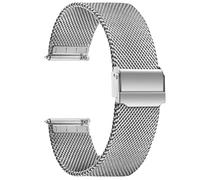 LQXHZ Cinturino For Orologio In Maglia Di Acciaio Inossidabile Milan, 8-24 Mm, Cinturini For Orologio A Sgancio Rapido For Uomo E Donna(Silver,18mm)