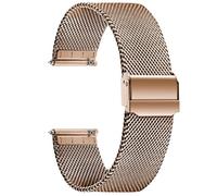 LQXHZ Cinturino For Orologio In Maglia Di Acciaio Inossidabile Milan, 8-24 Mm, Cinturini For Orologio A Sgancio Rapido For Uomo E Donna(Rose Gold,12mm)