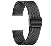 LQXHZ Cinturino For Orologio In Maglia Di Acciaio Inossidabile Milan, 8-24 Mm, Cinturini For Orologio A Sgancio Rapido For Uomo E Donna(Black,21mm)