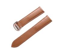 LQXHZ Cinturino For Orologio In Pelle Con Litchi Cintura Da Uomo Morbida Donna # 39; Sostituzione Del Compatibile Gli Accessori Cartier Tank London Blue Watch(Brown Rose Buckle,21mm)