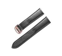 LQXHZ Cinturino For Orologio In Pelle Con Litchi Cintura Da Uomo Morbida Donna # 39; Sostituzione Del Compatibile Gli Accessori Cartier Tank London Blue Watch(Black Rose Buckle,21mm)