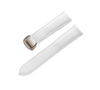 LQXHZ Cinturino For Orologio In Pelle Con Litchi Cintura Da Uomo Morbida Donna # 39; Sostituzione Del Compatibile Gli Accessori Cartier Tank London Blue Watch(White Gold Buckle,22mm)
