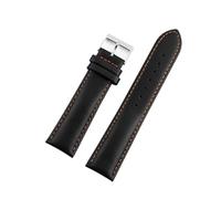 LQXHZ Cinturino For Orologio In Pelle Da 16 Mm, 18 Mm, 20 Mm, 21 Mm, 22 Mm, 24 Mm, Con Sgancio Rapido, Accessori For Orologi(Black-Orange Line,18mm)