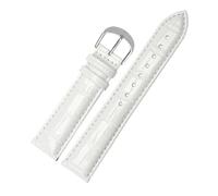 LQXHZ Cinturino For Orologio In Pelle Di Vitello Da 12 Mm, 14 Mm, 16 Mm, 18 Mm, Cinturino For Orologio Da Donna, Braccialetto For Studentesse(White silver,22mm)